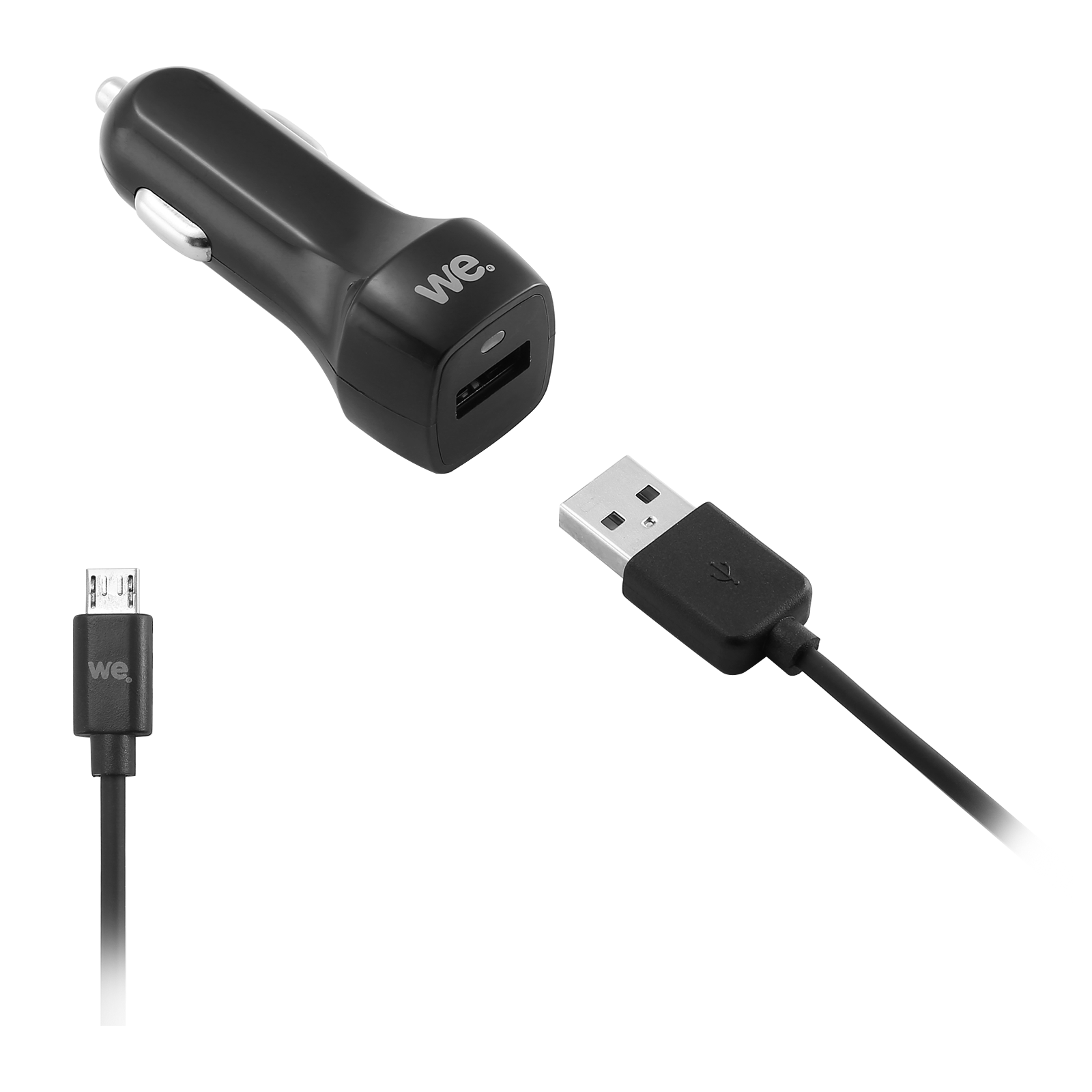 Bundle Chargeur allume-cigare + câble micro USB torsadé - WE