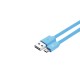 Câble USB/micro USB plat REVERSIBLE bleu 1m