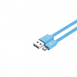 Câble USB/micro USB plat REVERSIBLE 1m Bleu