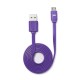 Câble USB/micro USB plat REVERSIBLE 1m Violet