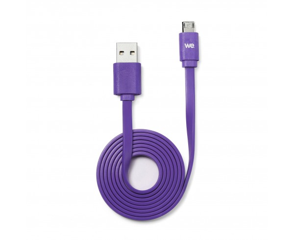 Câble USB/micro USB plat REVERSIBLE 1m Violet