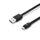Câble USB/micro USB plat REVERSIBLE 1m Noir