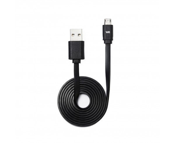 Câble USB/micro USB plat REVERSIBLE 1m Noir