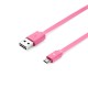 Câble USB/micro USB plat REVERSIBLE 1m Fuchsia