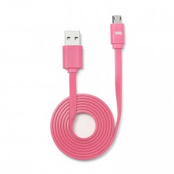 Câble USB/micro USB plat REVERSIBLE 1m Fuchsia