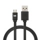 Câble USB/micro USB plat réversible 2m Noir