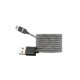 Câble USB / Micro USB nylon tressé connecteur Micro USB reversible 1m - noir & blanc