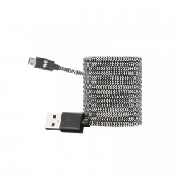 Câble USB / Micro USB nylon tressé connecteur Micro USB reversible 2m - noir & blanc