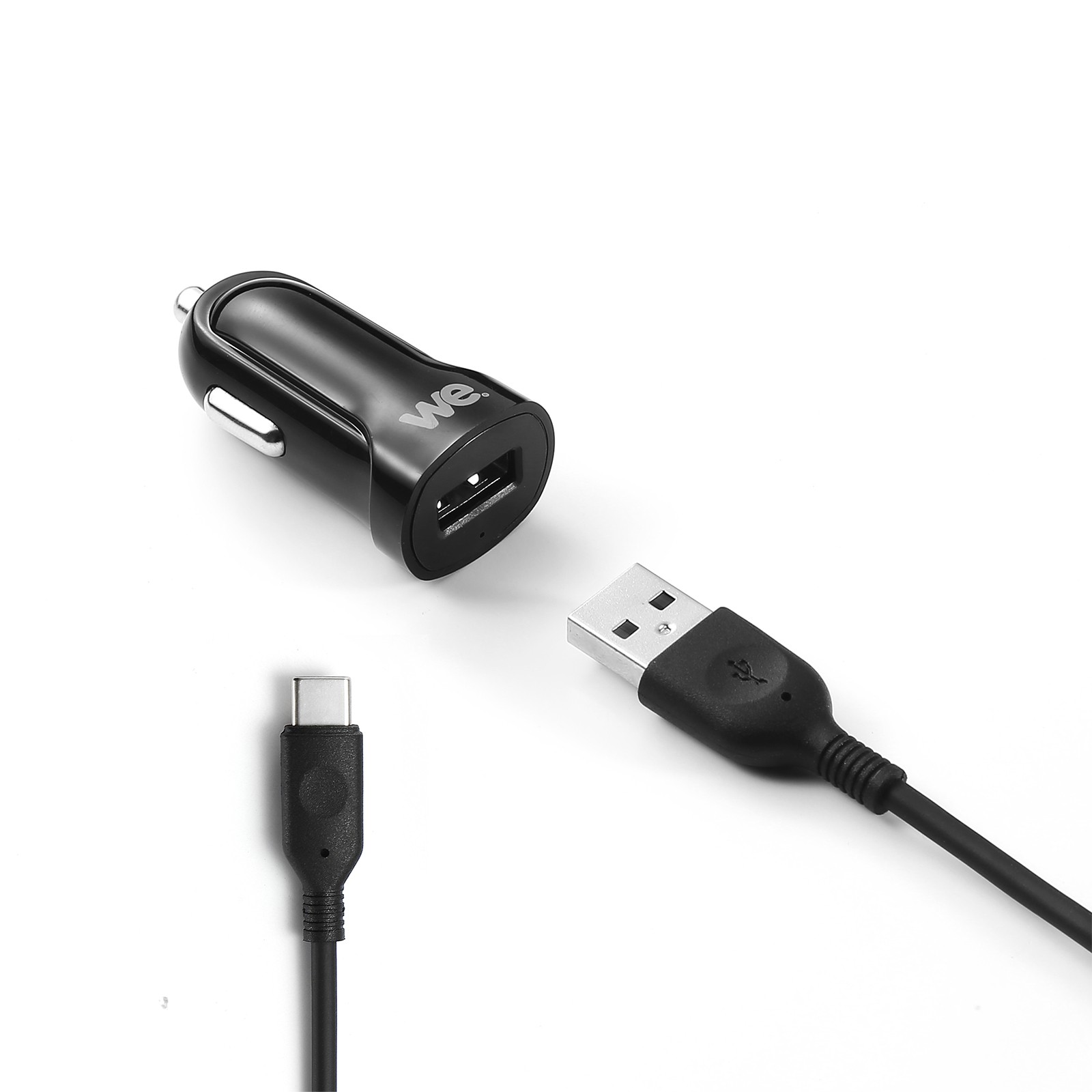 Chargeur Voiture 2x USB 33W + Câble 3 en 1, Wekome - Noir - Français