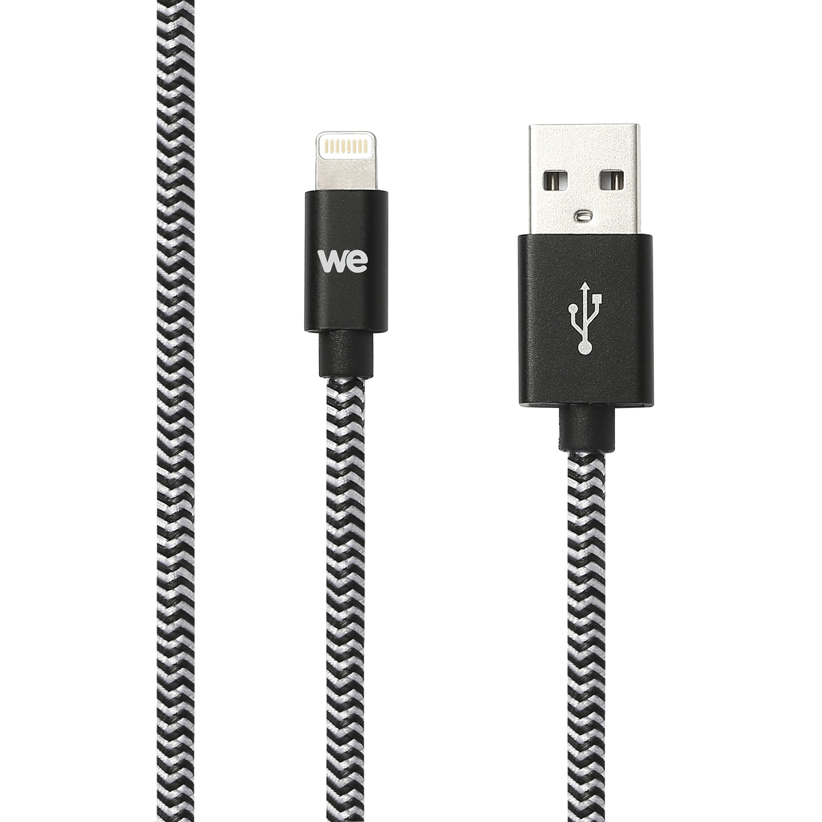 Câble USB-C/Lightning nylon tressé 2m WE