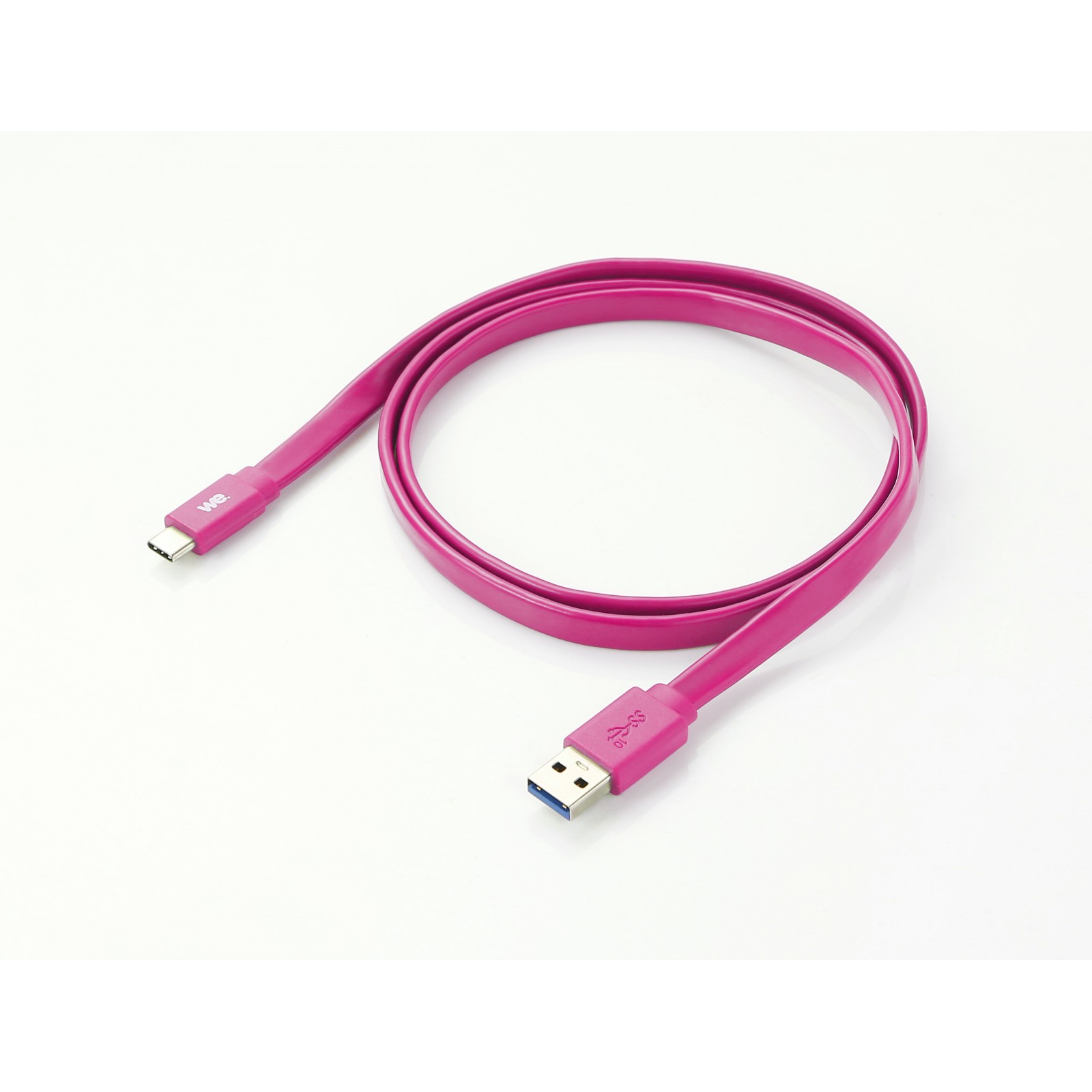 Câble USB-C mâle/USB A mâle plat fuchsia - WE Connect