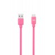 Câble USB-C mâle/USB A mâle plat fuchsia