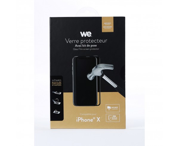 Verre protecteur avec Kit de pose iPhone X