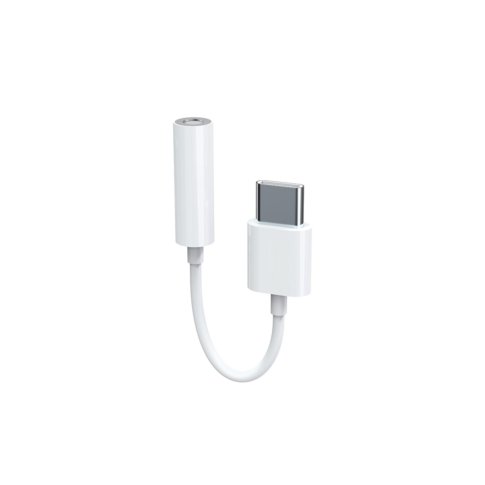 Adaptateur aux. USB-C – jack femelle 3,5 mm, blanc