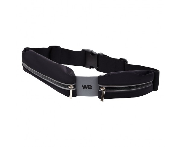 Ceinture sport noire en Lycra Waterpoof - double poche Universel jusqu'à  smartphone 5.7'