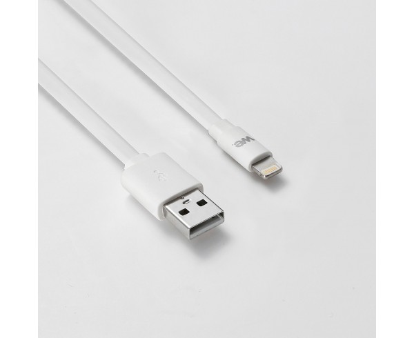 Câble Apple USB/lightning plat: évite de faire des noeuds 1m blanc - en silicone
