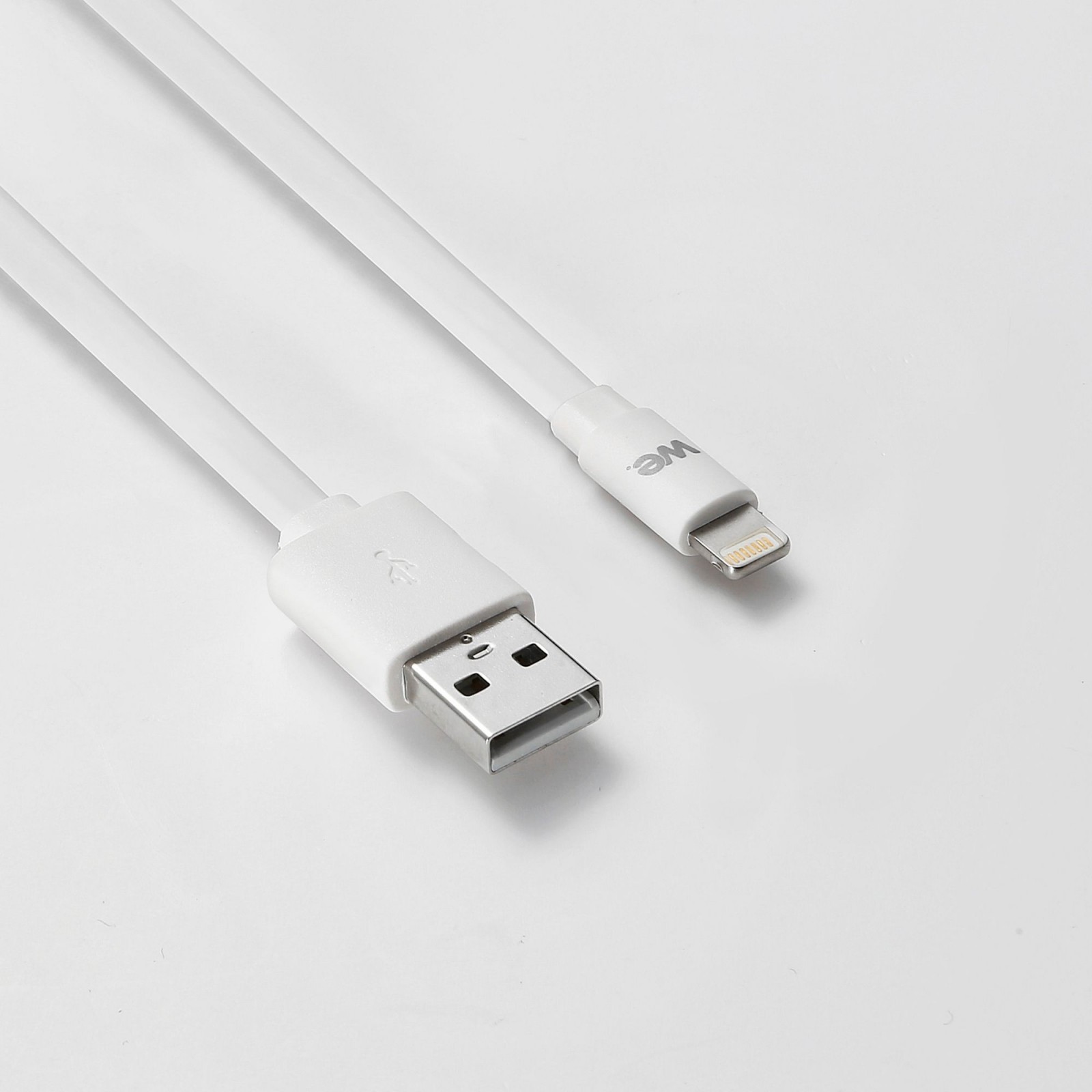 Câble Apple USB/lightning plat: évite de faire des noeuds 1m blanc - en  silicone - WE