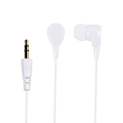 Ecouteurs blanc - 1.2m-jack 3.5mm diamètre driver: 10mm impédance 32Ohms sensibilité 98 dB