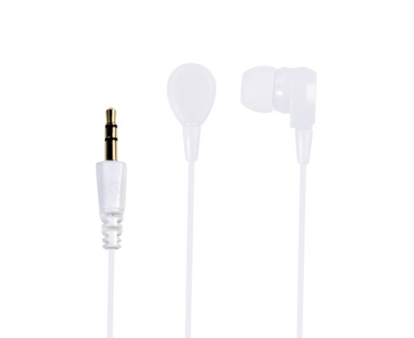 Ecouteurs blanc - 1.2m-jack 3.5mm diamètre driver: 10mm impédance 32Ohms sensibilité 98 dB
