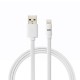 Câble Apple USB/lightning plat: évite de faire des noeuds 2m blanc - en silicone