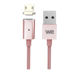 WE Câble Micro USB Magnétique Nylon Tressé Aimanté, Charge et Synchronisation des Données - 1.20M - Or Rose