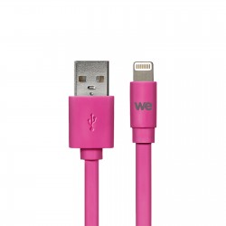 Câble Apple USB/lightning plat: évite de faire des noeuds 1m Fushia - en silicone