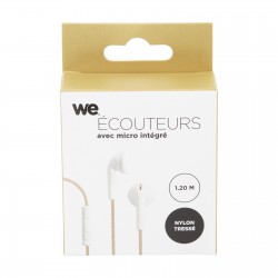 Ecouteurs avec micro OR cable nylon - 1.20m avec microphone