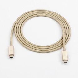 Câble USB-C mâle/USB-C mâle nylon 2 m - USB 3.1 - or très resistant - grande longueur