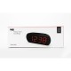 Radio réveil grand affichage FM , Dual alarme, Led Rouge, 1 port USB intégré pour la charge Noir