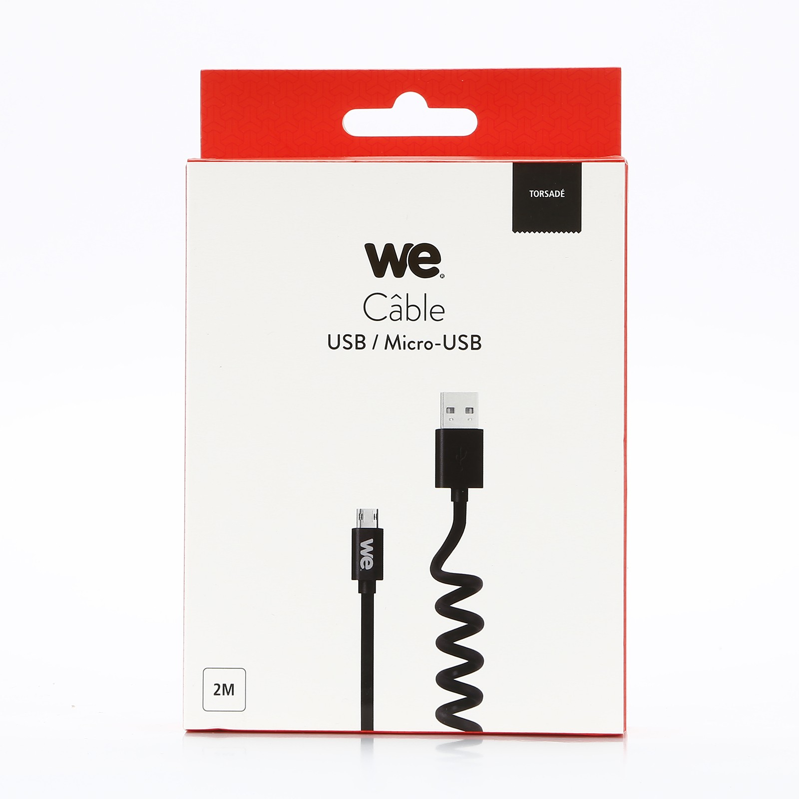 WE Câble Micro USB Torsadé 2m réversible - Connecteur Ultra