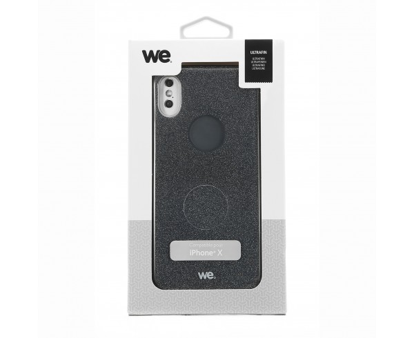 Coque Paillette - iPhone X Noir - Semi rigide