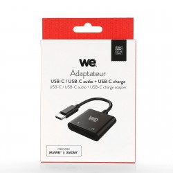 WE Adaptateur USB C vers USB C x2, adaptateur 2 en 1 charge et audio spécialement conçu pour appareils en USB C