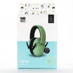 Casque Anti bruit ENFANT Wekids Atténuation 27dB avec housse de transport vert d'eau