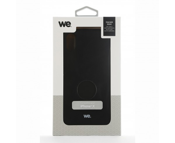 Coque silicone rigide iPhone X - XS Noir Effet doux à l'intérieur