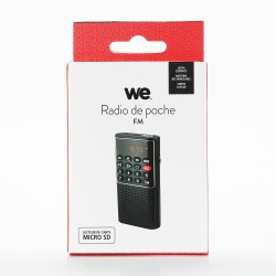 RADIO DE POCHE rechargeable FM, lecteur de carte micro SD RMS 3W, prise casque Noir