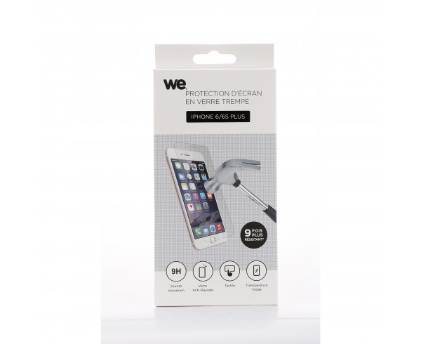 Protection d’écran pour iPhone 6+ Conception en Verre Trempé Anti-Rayures, Anti-Reflets Anti-Bulles d’air