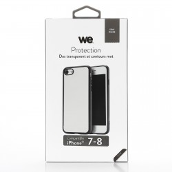 Coque contour mat- iPhone 7/8 Protection dos transparente Contour noir