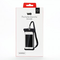 WE Pochette étanche universelle - WATERPROOF - Sacoche pour smartphone jusqu'à 6,5 pouces Multi-usages / Anti-Rayures / NOIR