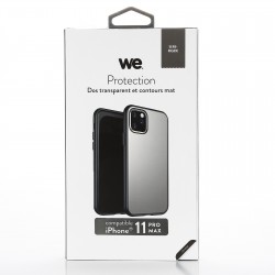 Coque contour mat iPhone 11 Pro Max Protection dos transparente Contour noir