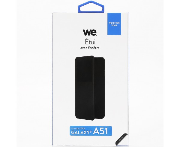 Folio avec fenêtre pour Galaxy A51 Noir Accès caméra - Léger - Flexible