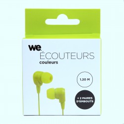 Ecouteurs vert- 1.2m - jack 3.5mm diamètre driver: 10mm impédance 32Ohms sensibilité 98 dB