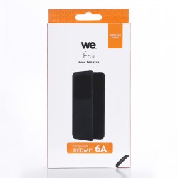 Etui de protection WE noir pour smartphone XIAOMI REDMI 6A Résistant aux chocs et chÃ»tes. Accès caméra et multi-position.