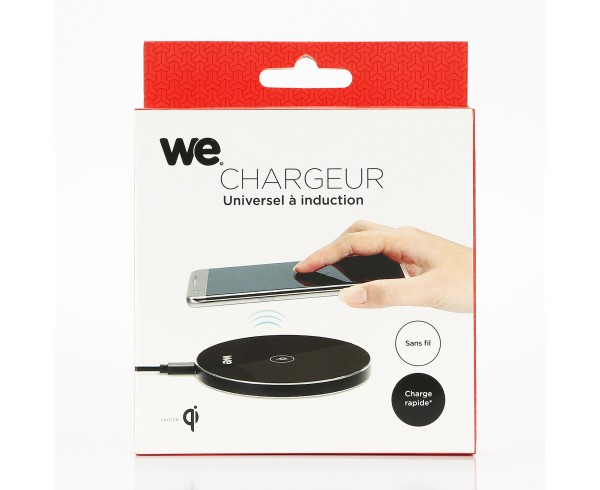 Chargeur à induction universel 5W Noir - Charge rapide 7.5W pour Apple et 10W pour Samsung Indicateur de charge - Sans fil