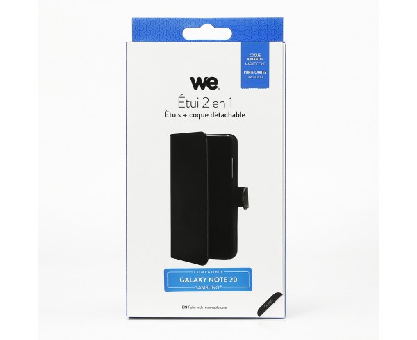 Etui de protection WE noir pour smartphone Samsung Galaxy NOTE 20 Résistant aux chocs et chûtes. Accès caméra et multi-position.