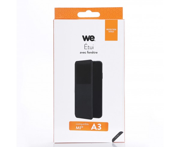 Etui de protection WE noir pour smartphone XIAOMI MI A3 Résistant aux chocs et chÃ»tes. Accès caméra et multi-position.