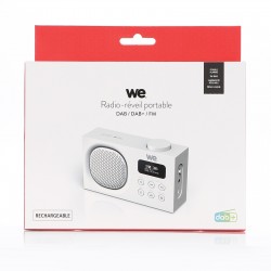 Radio portable DAB+/FM rechargeable RMS 3W - Double alarme - Luminosité réglable Blanche