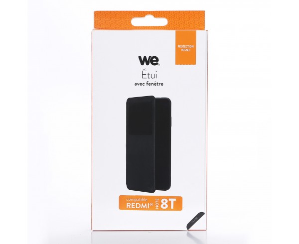 Etui de protection WE noir pour smartphone XIAOMI REDMI NOTE 8T Résistant aux chocs et chÃ»tes. Accès caméra et multi-position.