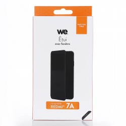 Etui de protection WE noir pour smartphone XIAOMI REDMI 7A Résistant aux chocs et chÃ»tes. Accès caméra et multi-position.