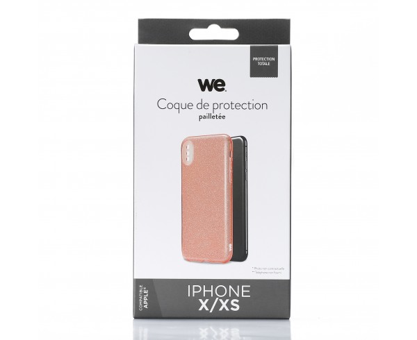 Coque Paillette - iPhone X Rose - Semi rigide