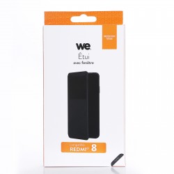 Etui de protection WE noir pour smartphone XIAOMI REDMI 8 Résistant aux chocs et chÃ»tes. Accès caméra et multi-position.